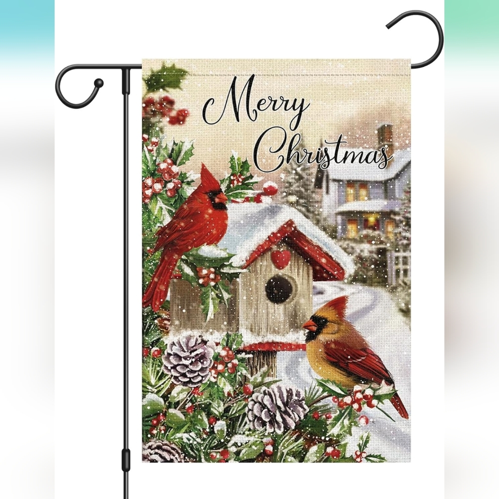 2/$12 - Cardinals Merry Christmas Garden Flag